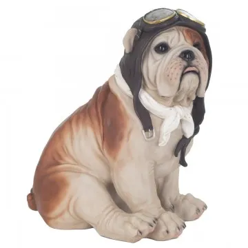 Chien bouledogue en résine