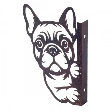 Décoration murale en métal noir chien
