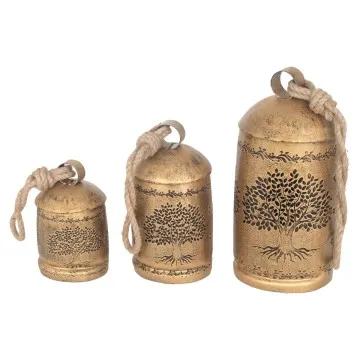 Cloche en métal doré et martelé grand modèle