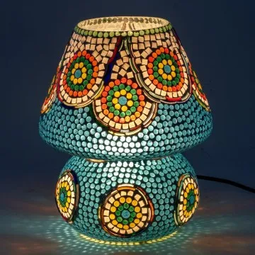 Lampe mosaïque forme champignon grand modèle