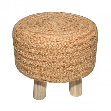 Pouf en jute multicolore