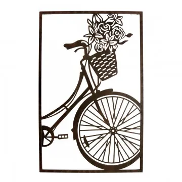 Décoration murale rectangulaire vélo fleuri