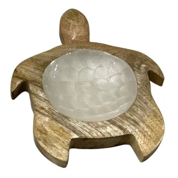 Petit plateau tortue en bois de manguier et resine effet nacre