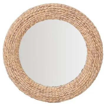 Miroir moyen avec tour en feuille de palmier 50cm de diamètre