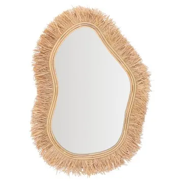 Miroir ovale en raphia 40/60 cm