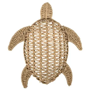 Décoration mural tortue moyen modèle tortue en feuille de palmier tressée