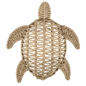 Décoration mural tortue petit modèle tortue en feuille de palmier tressée