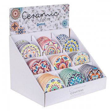 [SG 33008] Dessous de verre en céramique et en liège motif mandala 4 modèles différents