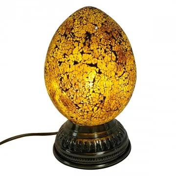 Lampe verre oeuf jaune