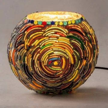 Lampe mosaique ronde plate