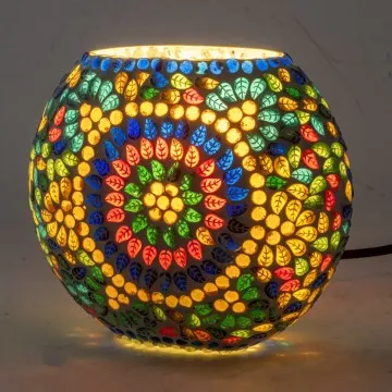Lampe mosaique ronde plate petite