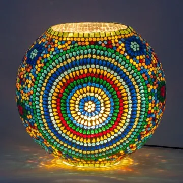 Lampe mosaique ronde plate grand modèle