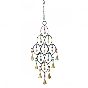 SUSPENSION METAL ROND ET CLOCHES