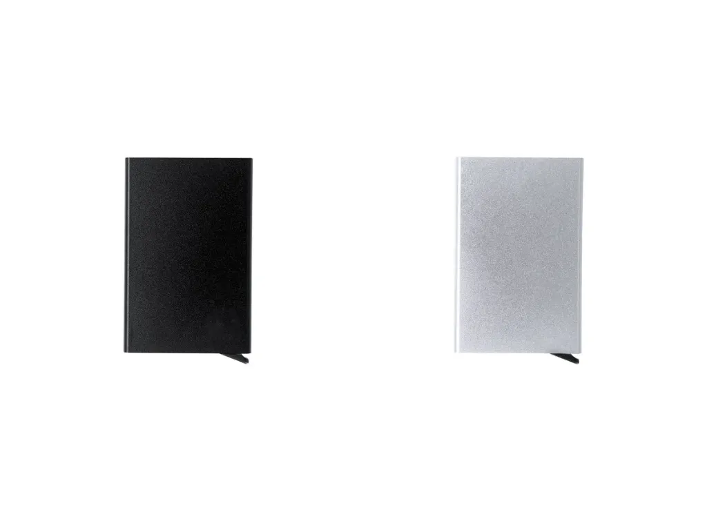 Porte carte rigide noir ou argent avec impression au choix
