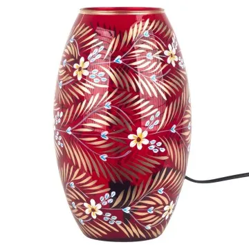 Lampe en verre rouge peint
