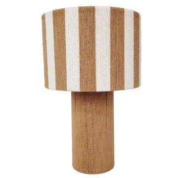 Lampe en corde naturelle et blanche