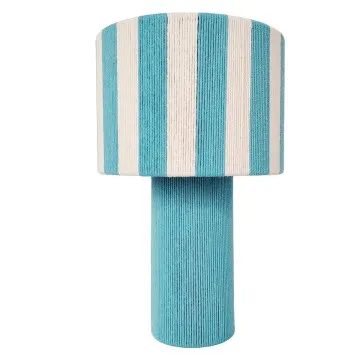 Lampe en corde naturelle et bleu