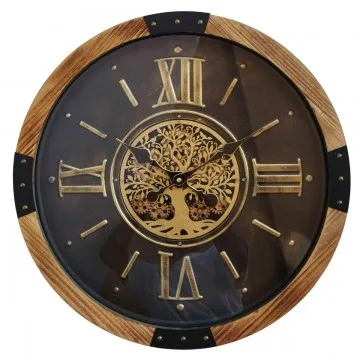 Horloge murale avec engrenage et arbre de vie