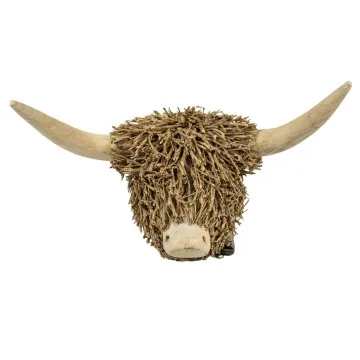 Tête de taureau murale en bois petit modèle