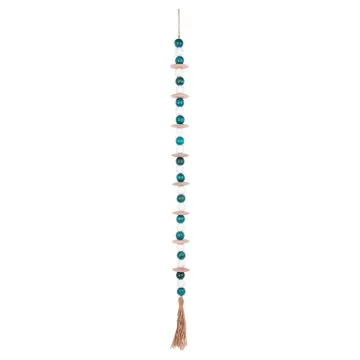 Suspension perles et corde naturelle