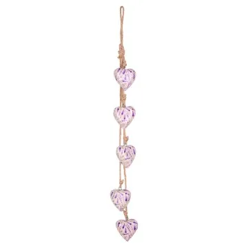 Suspension 5 coeurs lavande