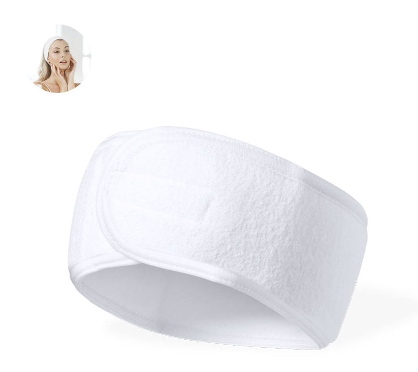 [M 20554] Bandeau de soins visage en éponge réglable blanc ou noir