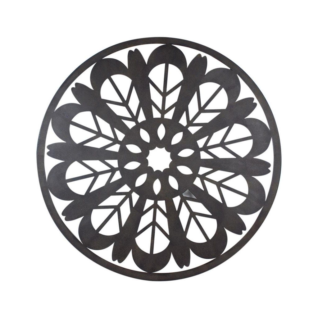 [SG 19010] Décoration murale en métal noir forme fleur diamètre 80cm