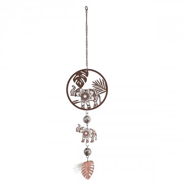 [SG 24589] Décoration murale en métal marron motif éléphant