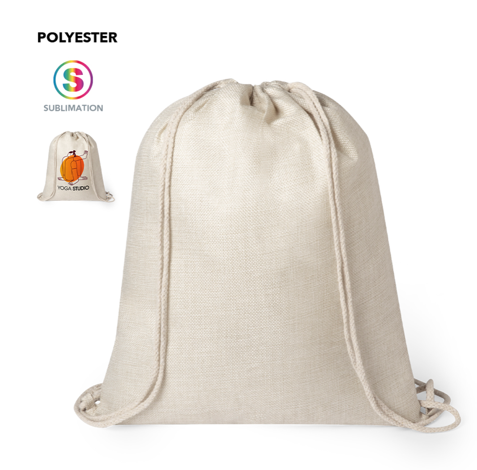 Sac à dos ficelle effet jute à personnaliser en impression