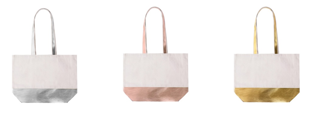 [M 21055] Sac en coton blanc avec anse et fond simili 3 couleurs différentes à personnaliser en broderie