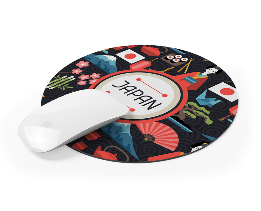 Tapis de souris rond impression couleur au choix