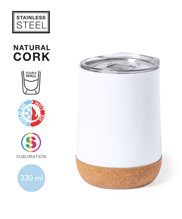 [M 1777] Gobelet isotherme avec base en liege personnalisable en impression