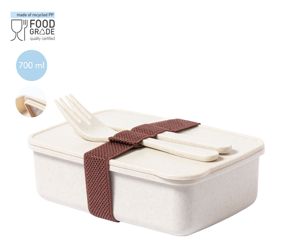 BOITE REPAS ETANCHE AVEC COUVERT EN FIBRE DE BAMBOU 