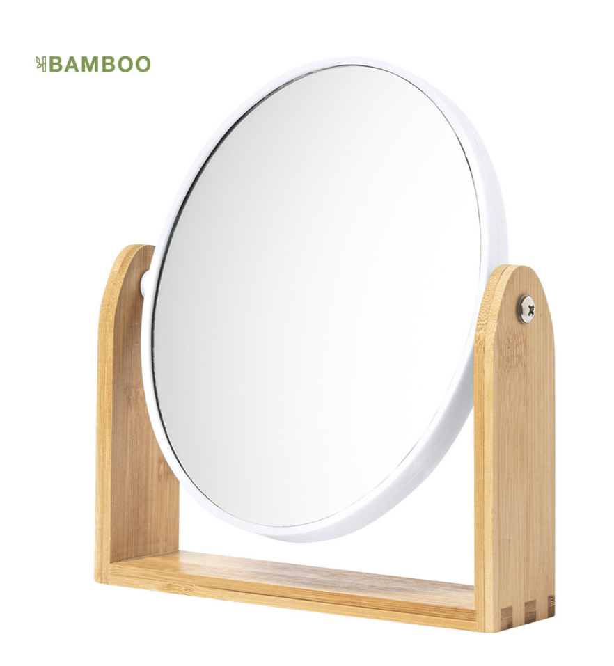 [M 1237] Miroir sur pied en bois double face pivotant