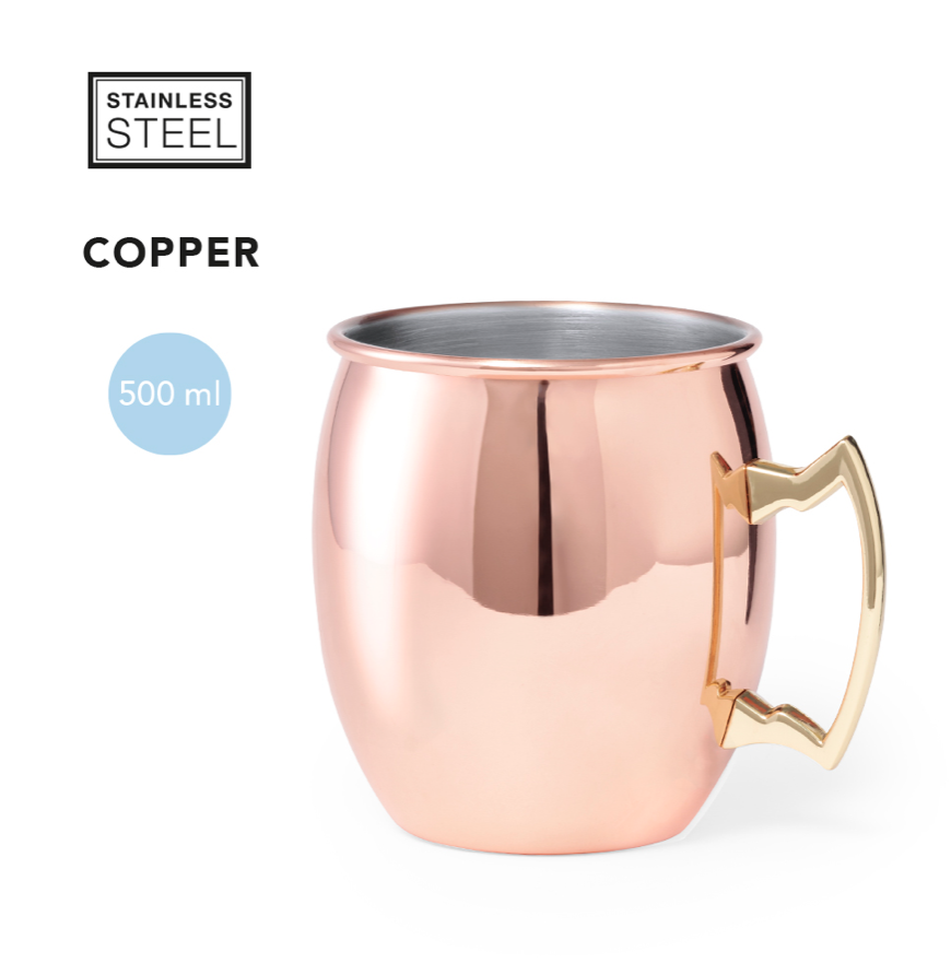 Verre cocktail rose gold et poignée or lisse