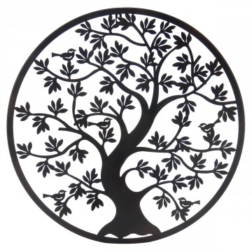 [SG 31562] Décoration murale en métal noir Arbre de vie diamètre 60cm