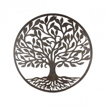 [SG 19009] Décoration murale en métal noir Arbre de vie diamètre 80cm