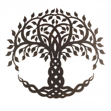 Décoration murale en métal noir Arbre de vie diamètre 60cm