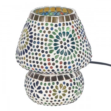 Lampe mosaïque multicolore forme champignon petit modèle