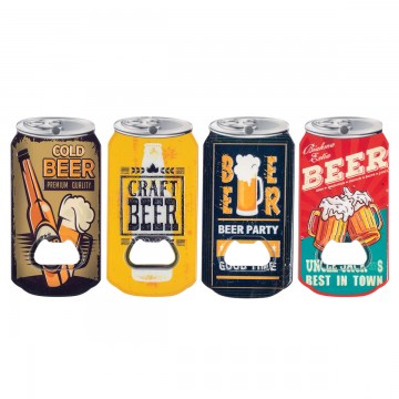 Magnet décapsuleur forme canette 4 modèles différents