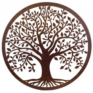 [SG 26234] Décoration murale en métal noir ou moucheté diamètre 80 cm Arbre de vie