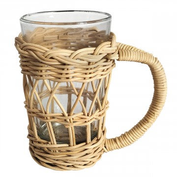 Verre avec support osier