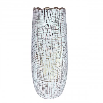 [SG 31323] Vase en céramique blanc mat et or grand modèle