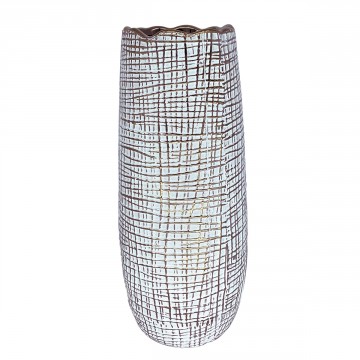 [SG 31324] Vase en céramique blanc mat et or petit modèle