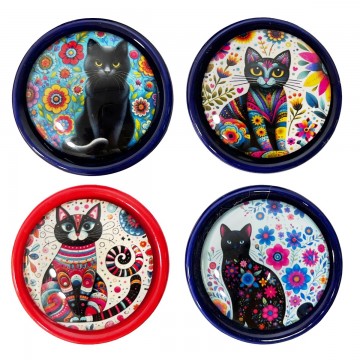 Bouchon en céramique 4 modèles différents motif chat