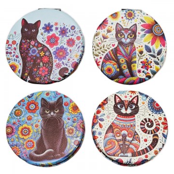 [SG 34748] Miroir de poche chat 4 modèles différents