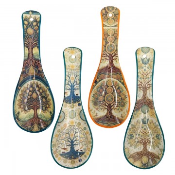 [SG 34753] Repose cuillère en céramique modèle arbre de vie 4 différents