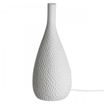 [SG 34953] Lampe en porcelaine blanche forme vase long  grand modèle