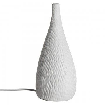 [SG 34954] Lampe en porcelaine blanche forme vase long  petit modèle