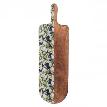 [SG 16863] Planche à découper en bois de manguier et resine motif olive